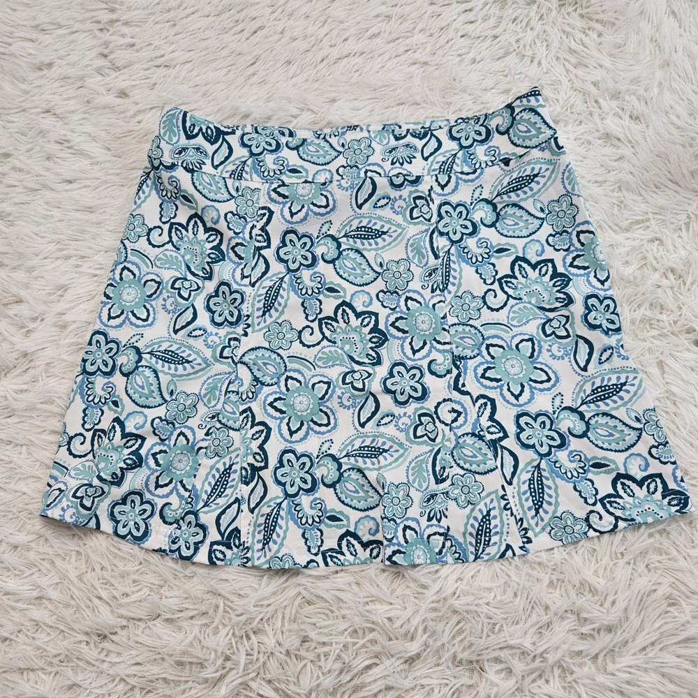 Ripskirt Hawaii Seaglass Florals Blue Paisley Wrap Skirt Sz S Travel Vacation - Picture 5 of 9
